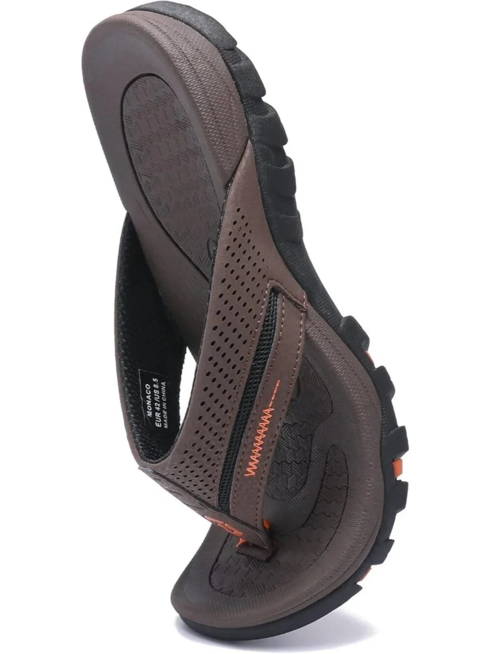 Men's Brown Flip-flops Thongs Sandals Durable Comfort Slippers For Casual